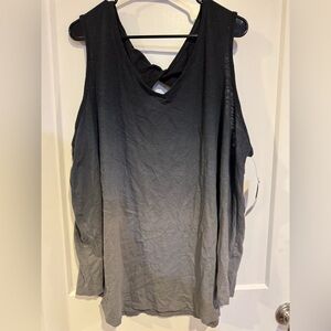3/10 Black & Gray Ombre Swing Tank Top Keyhole Back 3X